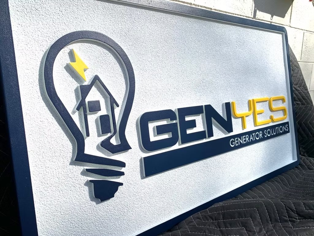 Dimensional corporate logo sign