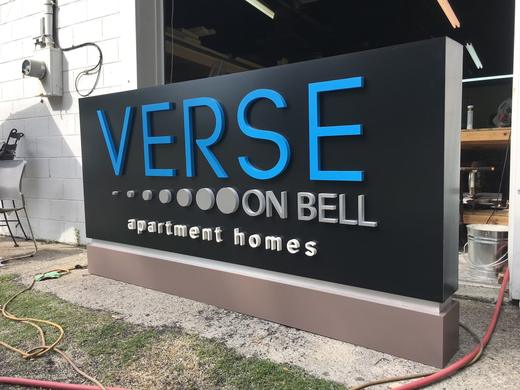 Apartment community monument sign